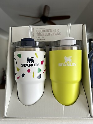 #ad Stanley 20 oz Stainless Steel 2 piece Quencher Tumblers 1980#x27;s Neon Colors $70.00