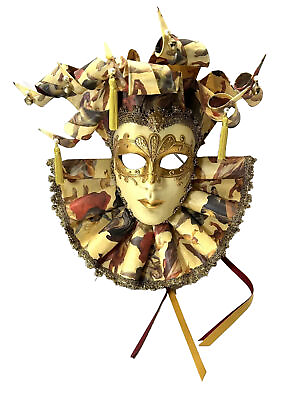 #ad Artisan Mardi Gras Style Mask Made In Venetia Italy Beautiful $225.00