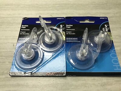 #ad #ad 4 PK Clear Pressure Mount Suction Cups Adjustable Hooks $7.46