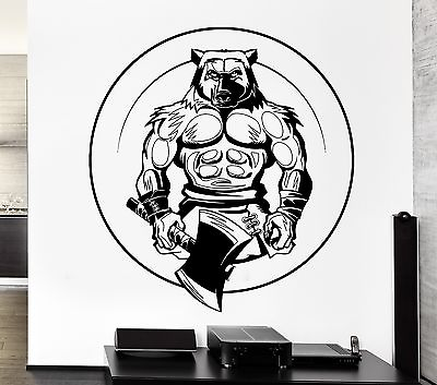 #ad Wall Decal Werewolf Berserker Ax Wolf Power Night Mural Vinyl Stickers ed067 $69.99
