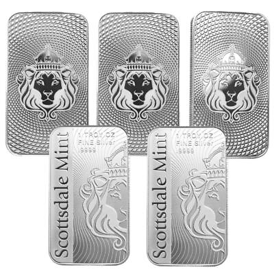 #ad 5 x 1 oz .999 Silver Bars Scottsdale Mint VORTEX Silver Bullion Bars #A630 $178.80