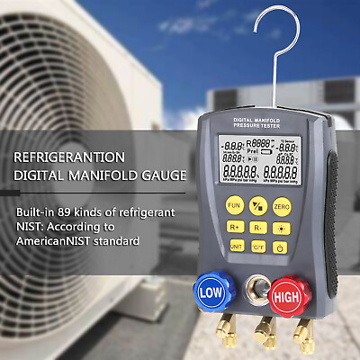 #ad HVAC Pressure Gauge Refrigeration Digital Pressure Manifold Tester U2R5 $83.59