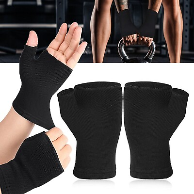 #ad Anti Half Finger Elastic Pressure Protective Gloves Mens Summer Protection Half $6.54