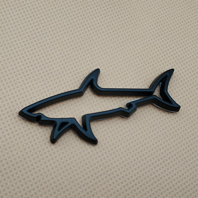 #ad #ad Metal Black 3D Fin Shark Parts Auto Badge Side Fender Emblem Accessories Sticker $4.99
