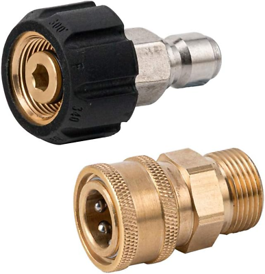 #ad Pressure Washer Adapter Set Quick Connect Kit Metric M22 14Mm Female Swivel to $15.95