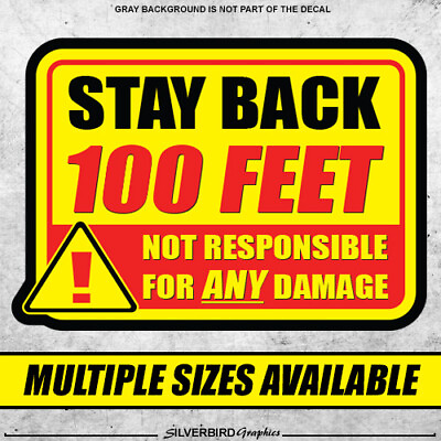 #ad #ad Stay back 100 feet sticker tow truck caution safety decal warning bumper sticker $19.97