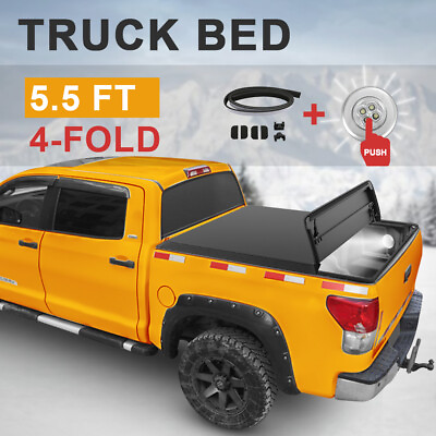 #ad 5.5FT Tonneau Cover Truck Bed For 2015 2023 Ford F150 F 150 4 Fold Water Proof $135.96