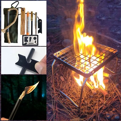 #ad Wood Burning Compact Stove 22 1 Survival Card Lightweight Camping Hiking $29.97