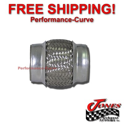 #ad 2.5quot; x 4quot; Exhaust Flex Pipe Tube Custom Heavy Duty Stainless Steel 3 Ply $15.95