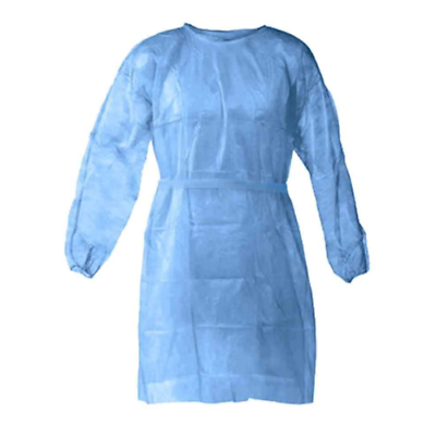 #ad 500PPE Cover Isolation TieBack Blue Gowns Elastic Cuff Disposable Medical Dental $285.50