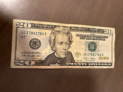 #ad Fancy Serial Number $20 US Federal Reserve Note: 4 Digit Repeater: 1782 1782 $40.00