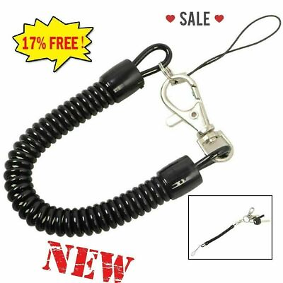 #ad Black Metal Key Chain Retractable Clip Ring Keyring Stretchy D6B6 HOT Coil P1Q3 $1.09