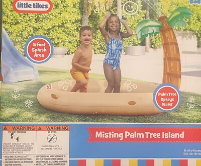 #ad Yard Water Toy Little Tikes Misting Palm Tree Island 5’ Inflatable Splash Pad $29.95