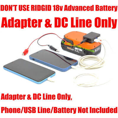 #ad 1x RIDGID 18v Battery Dual USB Power Souce amp; DC DIY Output Adapter w BMS BOARD $14.55