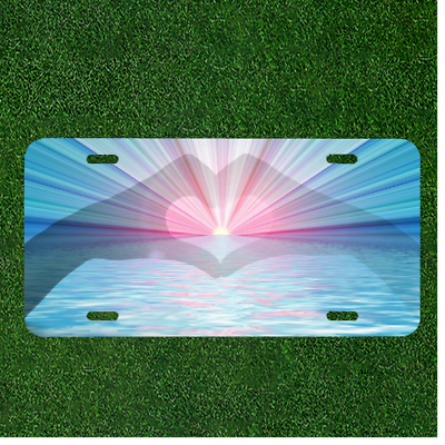 #ad Custom Personalized License Plate Auto Tag With Sun Hand Heart Design FANCY $14.95