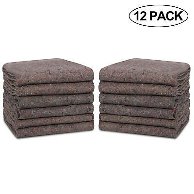 54quot; x 72quot; Moving Blankets Pro Economy 12 Pack Grey Shipping Furniture Pads $24.59