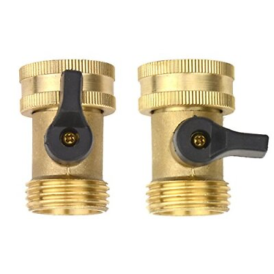 #ad 2Sets Brass Fittings Male Connector with Individual On Off Valves Garden Tap ... $20.59