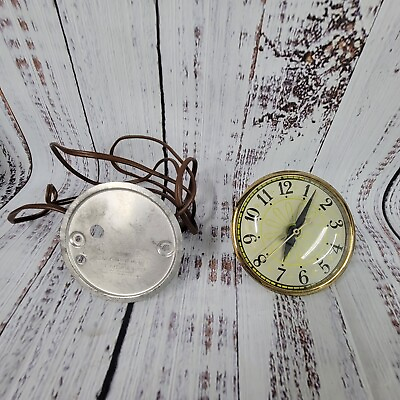 #ad Vintage American time 4quot; bubble glass clock face and backing w old cord UNTESTE $22.50