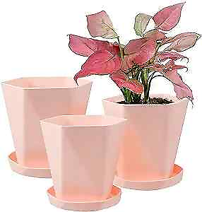 #ad Sun E Planters for Indoor Plants Flower Pots 7.6 6.5 5.1Inch Set of Sakura Pink $30.36