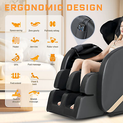 #ad Massage Chair Recliner Fixed Roller Full Body Air Pressure Zero Gravity Massage $598.36