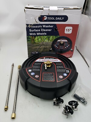 New Tool Daily 15quot; Pressure Washer Surface Cleaner Attachment W Wheels Open Box #ad $60.00