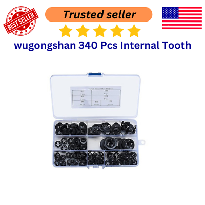 #ad 340pcs Internal Tooth Star Lock Spring Quick Washer Push On Speed Nut Assortment $11.85