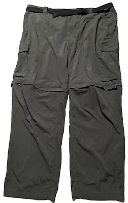 #ad #ad COLUMBIA OMNI SHADE Men 44X30 Green Nylon Convertible Hiking Pants To Shorts $27.99
