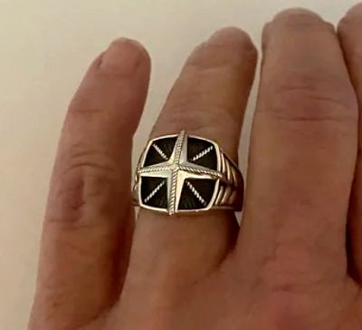 #ad #ad John Hardy Jai Size 6 Alaska Spirit Carved North Star Sterling Silver Band Ring $195.00