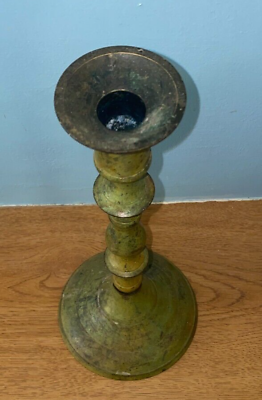 #ad vintage candlestick holder made in India aged look 11quot; high $12.99