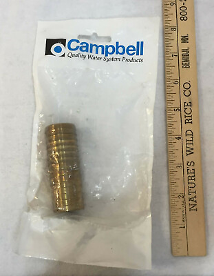 #ad #ad Brass Coupling Campbell Water Product System 1quot; x 1quot; Insert 2 7 8quot; Long Ribbed $12.99