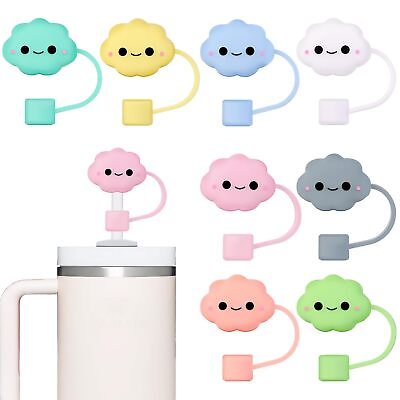 #ad 8PCS Straw Cover Cap Stanley Accessories 0.4Inches Silicone Straw Cover Dust... $18.64