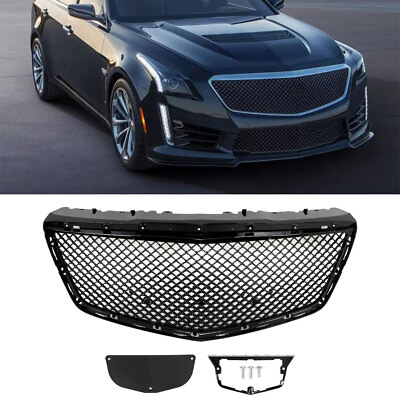 #ad Front Bumper Hood Grille ABS Black Fit For 2014 2019 Cadillac CTS Sedan B Style $176.99