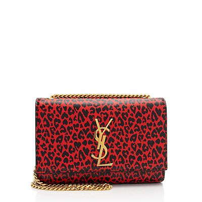 #ad Saint Laurent Leopard Heart Print Leather Monogram Kate Small Shoulder Bag $1360.00