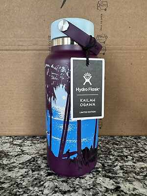 #ad #ad Limited Edition Hawaii Hydro Flask 32oz Wide Mouth Kailah Ogawa Eggplant Color $60.00
