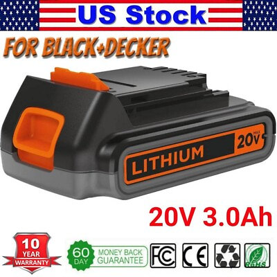 For BLACKDECKER 20V MAX POWER CONNECT 3.0Ah Lithium Ion Battery LBXR2020 OPE $18.00
