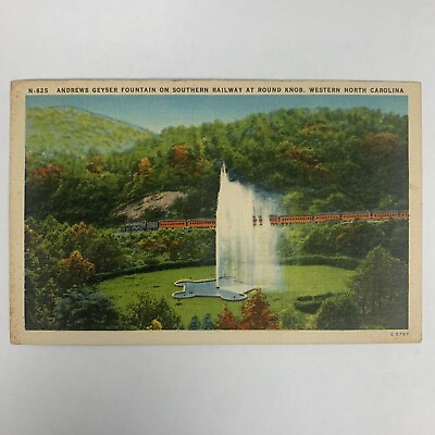 #ad #ad Postcard North Carolina NC Andrews Geyser Southern Railroad Round Knob 1950 $1.00
