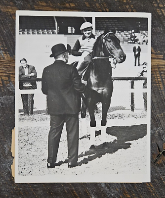 #ad 1938 Horse Racing Press Photo War Admiral and Samuel Riddle Seabiscuit Match $149.99
