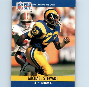 #ad Michael Stewart 553 Rams 1990 Pro Set NFL Football Trading Card $1.79