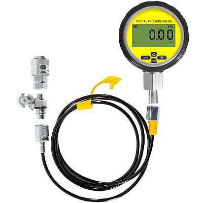 #ad 10000PSI Digital Hydraulic Pressure Gauge Test Coupling Kit 700BAR 70Mpa 1 4 NPT $174.99