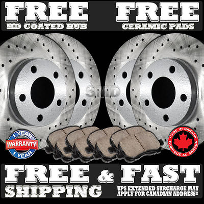 #ad P1076 FIT 2007 2008 2009 2010 Lincoln MKX AWD Drilled Rotor Ceramic Pads FR $229.43