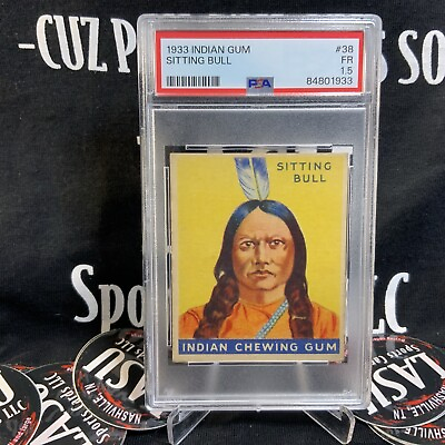 #ad #ad 1933 Goudey Indian Gum #38 Sitting Bull PSA 5 EX Sioux Chief $159.99