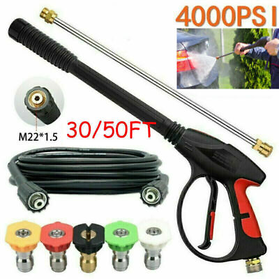 #ad High Pressure 4000PSI Car Power Washer Gun Spray Wand Lance Nozzle M22 Hose Home $19.99
