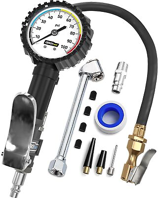 #ad #ad Tire Inflator with Pressure Gauge and Longer Hose Most Accurate Heavy Duty... $38.27