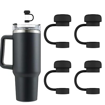 #ad 4 Pcs Straw Covers Toppers Silicone Stanley Accessories for Stanley Cups 30amp;4... $12.48