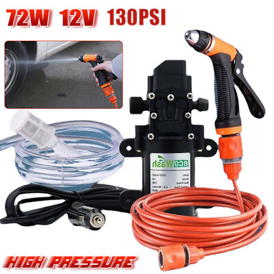 #ad Portable Car Wash Pump High Pressure DC 12V 100W 160PSI Self Priming Washing Kit $23.99