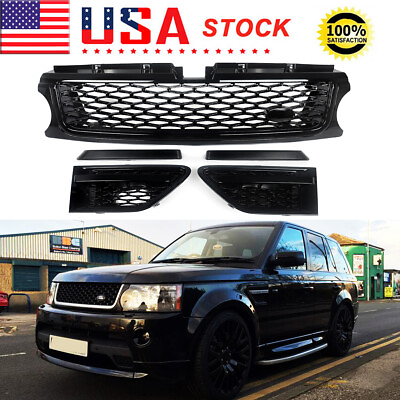 #ad Glossy Black Front Grille Air Side Vents Trim For 2010 13 Range Rover Sport L320 $89.99