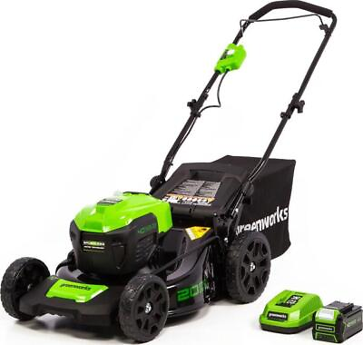 #ad New Greenworks 40V 20 in Brushless Push Lawn Mower 4.0 Ah Battery Quick Charger $329.95