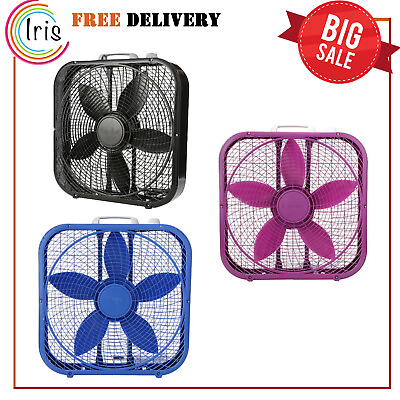 Portable Box Fan 3 Speed 20 inch Floor Desk Room Office Strong Air Cooler Slim $28.98