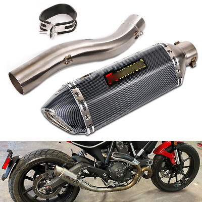 #ad For Ducati Monster 797 Scrambler Slip on Exhaust Set 51mm Muffler Pipe Steel Tip $137.27