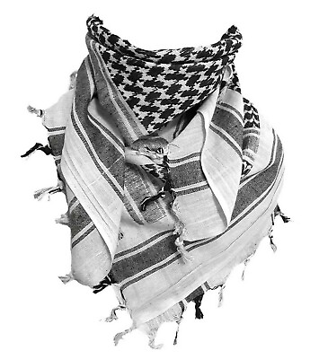 #ad #ad Cotton Palestinian Shemagh Freedom Scarf Keffiyeh Head Wrap Black And White $12.25